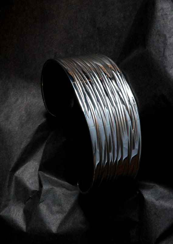 Unisex Stainless Steel Bracelet Wrist Cuff, Hypoallergenic Cuff Bracelet, Hand Forged Stainless Steel, Signed Original by Robert Aucoin