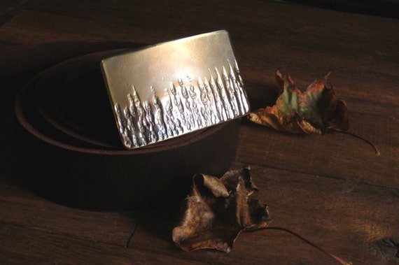 Wildfire Belt Buckle Firefighter's Gift ~ Hand Forged Hypoallergenic Signed Original Stainless Steel Workwear Anvil Textured Fits 1.25" Belt
