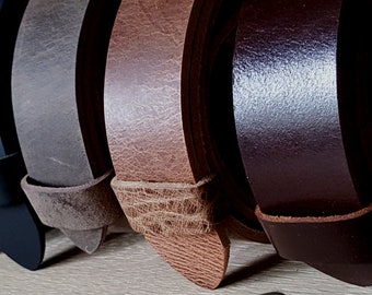 Custom Leather Belt with Snaps: Interchangeable Buckle, Made to Measure