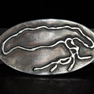 Oval Tree of Life Design, Family Tree, Stainless Steel, Roots, Blue Jean Belt Buckle fits 1-1/2 Leather Belt Silver on Silver