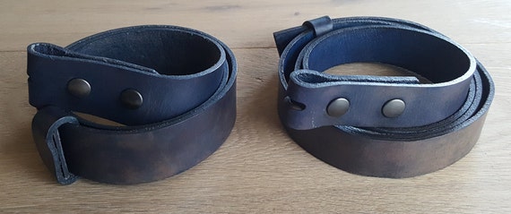 Indigo Blue Jean Belt Hand Dyed Belt w/ snaps ~ Will Custom Cut ~ Blue Wash Clouds 1.5" Wide or 1.25" Wide Leather Unisex Blue Jean Belt