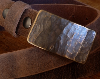 Hand-Forged Belt Buckle Wood Grain Wood Lovers Canadian Made Stainless Steel Unisex Work Gear Unisex Accessories for Jeans fits 1-1/2&quot; Belt