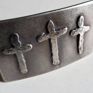 Cross Belt Buckle Old Rugged Cross Hand Forged Stainless Steel or Bronze Hypoallergenic Gifts Christian Gifts CROSS Buckle For Blue Jeans