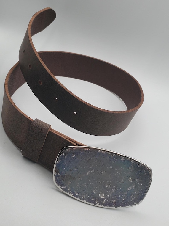 Blue Jean Belt Buckle Hand Forged Stainless Steel Hypoallergenic Accessories Made in Canada Stainless Steel Buckle Fits Leather Belt