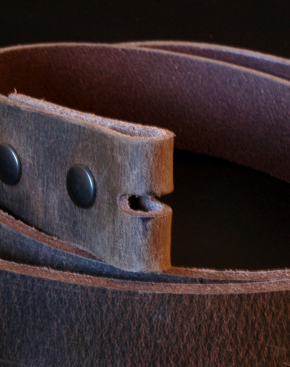 Interchangeable Leather Snap Belt ~ Fawn Brown 1-1/2" or 1-1/4" Unisex Leather Belt ~ Made in Canada Custom Cut Made to Fit Your Waist Size