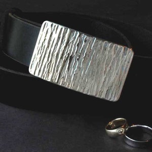 Silver Belt Buckle Unisex Hand Forged Buckle for Jeans Hypoallergenic Gifts for Guys Anvil Textured Unisex Gifts Buckle Fits 1.5" Belt