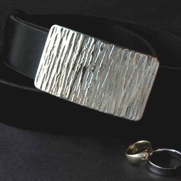Silberne Gürtelschnalle Unisex Hand geschmiedete Schnalle für Jeans Hypoallergen Geschenke für Jungs Amboss Strukturierte Unisex Geschenke Schnalle passend für 1,5 "Gürtel