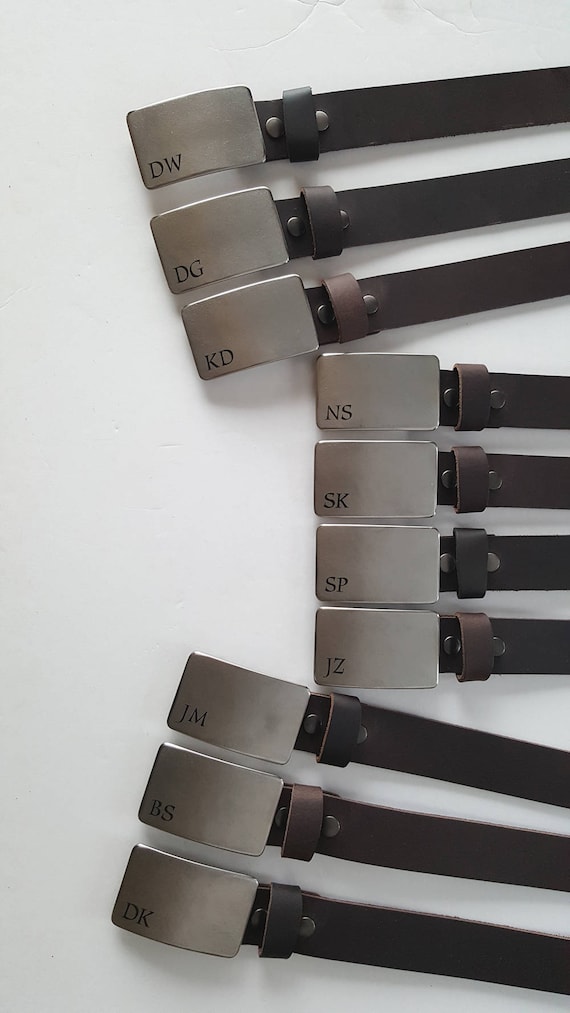Monogrammed Buckles & Belts, Gift Wrap, Personalized Groomsmen's Gifts, Customized Wedding Keepsake, Groom and Groomsmen Gift, Guy Gifts