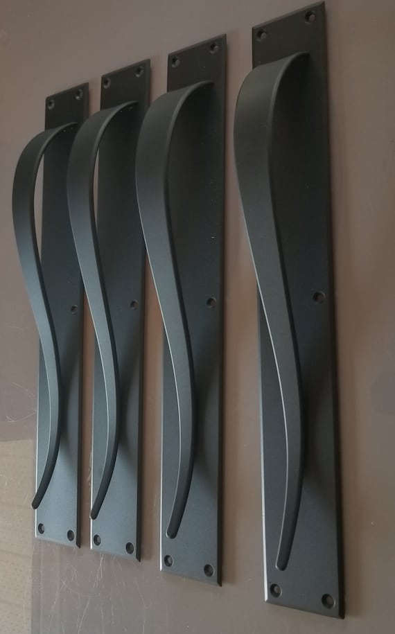 Canadian Hand Forged Door Pulls ~ Exterior Pulls or Interior Barn Doors Hardware ~ Metal Door Pulls ~ Bronze or Black Hand Forged
