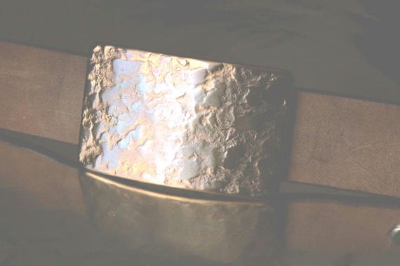 Belt & Buckle, Made in Canada, Bronze Hand Forged, Bronze Anniversary Gift, Stainless Steel Buckle, Unisex Buckle, For 1-1/2" Belt For Jeans