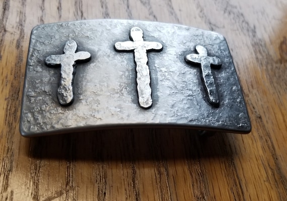 Old Rugged Cross, Belt Buckle, Hand Forged, Rustic Bronze, Hypoallergenic, Stainless Steel, Christian Gifts, CROSS Buckle, For Blue Jeans