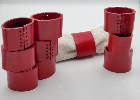 Leather Napkin Rings, Various Colours, Red Napkin Rings, Fawn Napkin Rings, Black Rings, Brown, Alfresco Dining, Housewarming, Hostess Gift