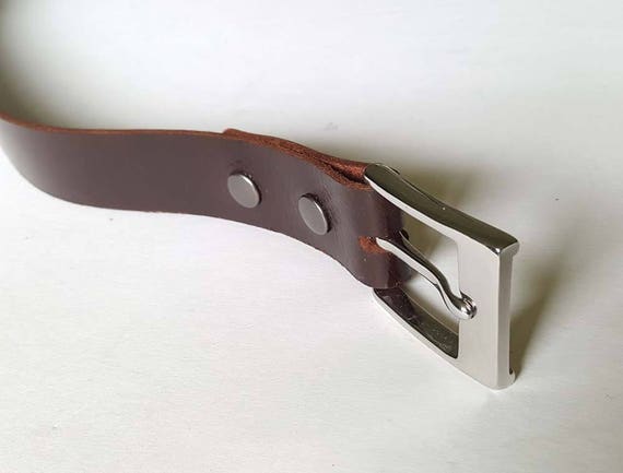 Mahogany Leather Belt with Buckle ~ Belt and Buckle ~ Full Grain Leather Belt with Keeper ~ Custom Sizes ~ Belt for Jeans ~ Belt for Suits
