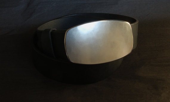 Belt Buckle Silver "City Slicker" Hand Forged with Hand Polished Border fits 1-1/2" Belt for Blue Jeans ~ Western Belt Buckle ~ Rodeo Wear