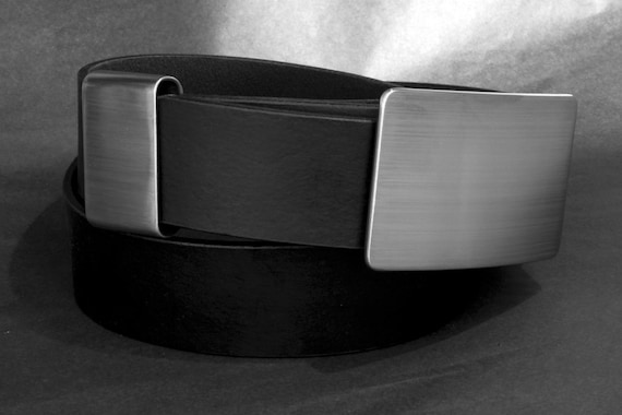 Belt & Buckle w/ Keeper, Bespoke Gifts, Leather Belt, Stainless Steel Gifts, Hypoallergenic Buckle, Signed Original with 1.5" Leather Belt