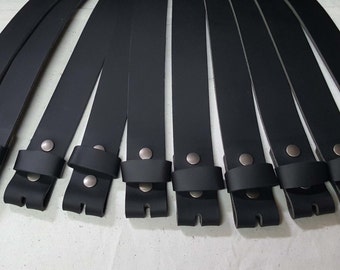 BLACK Leather Belts for Suits or Jeans, Variety of Colours, Made to Measure, Custom Cut Leather Snap Belts 1.5" or 1.25" Unisex Snap Belts