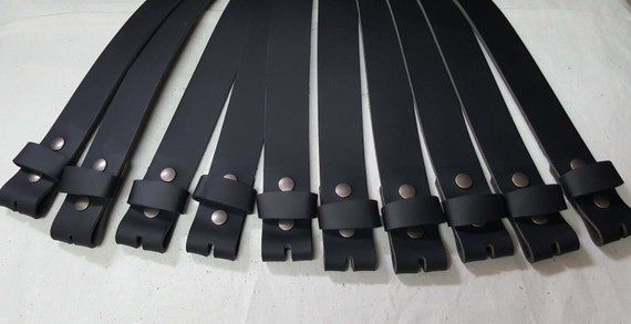 BLACK Leather Belts for Suits or Jeans, Variety of Colours, Made to Measure, Custom Cut Leather Snap Belts 1.5" or 1.25" Unisex Snap Belts