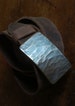 Blue Jean Buckle, Belt Buckle, Hypoallergenic, Hand Forged, Wood Grain, Textured Stainless Steel, Belt Buckle fits 1-1/2' Belt for Blue Jean 