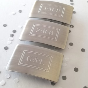 Monogrammed Buckle & Belt for Suits Customized Gift Bespoke Gift Monogram Personalized Accessories Gentlemen&#39;s Gift Keepsake