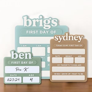 Acrylic First Day of School Sign, Personalized School Sign, Back to Schoo, Photo Prop, Custom First & Last Day School Board, Milestone Sign