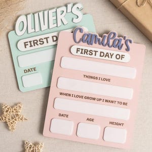 Acrylic First Day of School Sign, Personalized School Sign, Back to Schoo, Photo Prop, Custom First & Last Day School Board, Milestone Sign