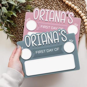 Acrylic First Day of School Sign, Personalized School Sign, Back to Schoo, Photo Prop, Custom First & Last Day School Board, Milestone Sign