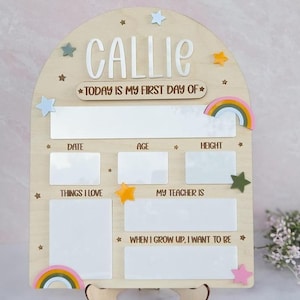 Custom First Day Of School Sign, Back To School Sign, Kindergarten 1st And Last Day of School Board, Wood School Sign, Groovy School Sign