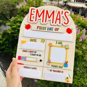 Personalized First Day of School Sign, First Day of Kindergarten Sign, 1st Day of Preschool, Back to School Sign, First and Last Day Sign
