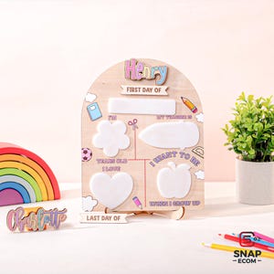 Letrero personalizado para el primer y último día de clases, pizarra de borrado en seco personalizada para niños, preescolar y jardín de infantes, accesorio fotográfico para el regreso a clases.