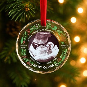 Prossimamente: Decorazione per ecografia neonatale - Cuore personalizzato per neogenitori - Un regalo di Natale emozionante che non dimenticheranno mai 2025