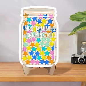 Custom Star Reward Jar For Classroom, Personalized Teacher Jar, Custom Teacher Sign, Custom Reward Jar, Stars Reward Jars, Back To School