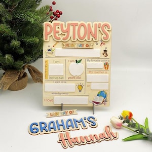 Back to School Board | Interchangable | First Day of School Sign | Last Day of School Sign | Dry Erase Sign | Personalized | Reusable