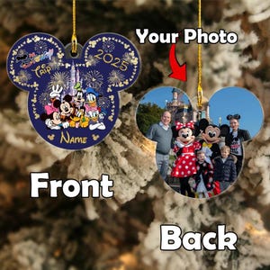 Personalized Disney Family Trip 2025 Ornament, Disney Photo Ornament, Custom Disneyworld Ornament, Custom Disney Vacation Photo Ornament,