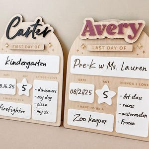 Personalized First Day of School Sign Reusable First Day of Preschool Sign My First Day of Pre-K Reusable Back to School Sign First Day Sign