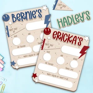 Checkerboard First Day of School Sign, Back To School Photo Prop, Custom Last Day of School Sign For Kids, Interchangeable Dry Erase Sign
