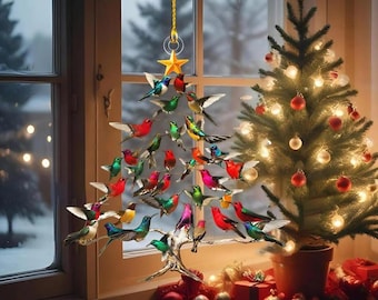 Personalized Hummingbird Ornament, Acrylic 2D Ornament, Hummingbird Lover Gift, Hummingbird Gifts, Bird Ornament, Hummingbird Tree Ornament