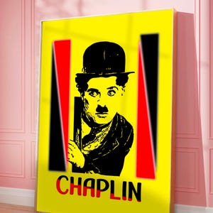 Pôster retrô, pôster de Chaplin, artes de parede para impressão, imagem abstrata, pôster, arte de parede moderna, arte digital, impressão digital