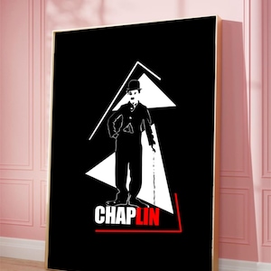 Pôster retrô, pôster de Chaplin, artes de parede para impressão, imagem abstrata, pôster, arte de parede moderna, arte digital, impressão digital