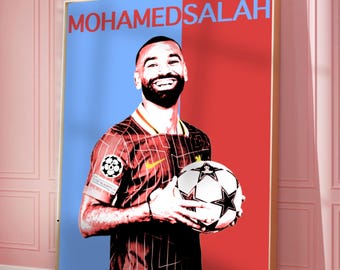 Mohamed Salah Poster: Colorful Abstract Wall Art (Digital Print)