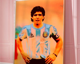 Poster di Maradona: arte murale astratta colorata (stampa digitale)