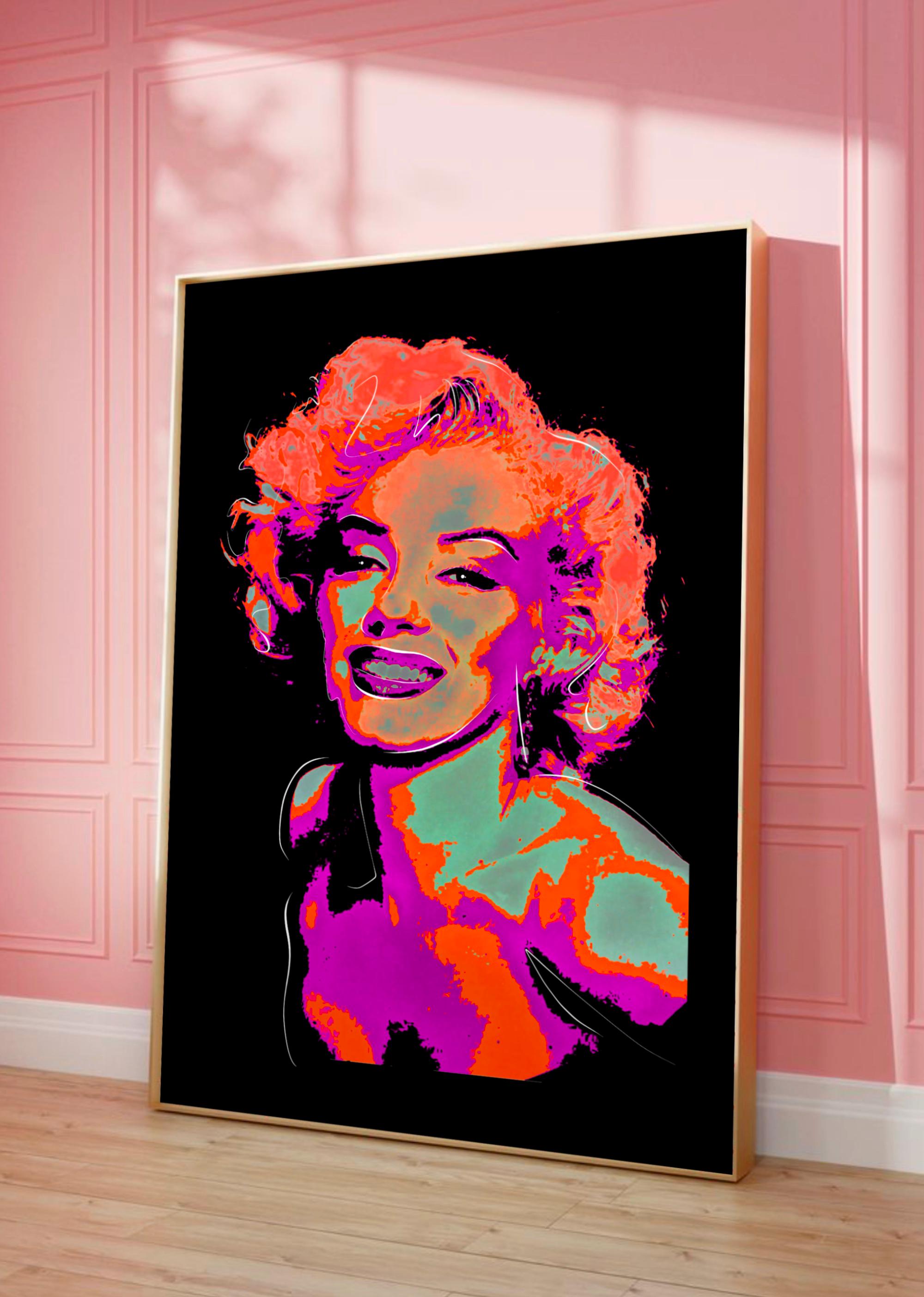 Retro Marilyn Monroe Poster: Bunt Pop Art Druck (Digitaler Download), Wohnzimmer Deko,Kaffee Geschenke,Poster,Kunst,Minimalistisch