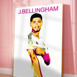 Jude Belligham Poster, buntes Poster, druckbare Kunst, abstraktes Bild, Poster, trendige Wandkunst, digitale Kunst, Digitaldruck