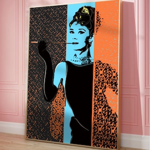Póster retro, póster de Audrey, arte mural imprimible, imagen abstracta, póster, arte mural moderno, arte digital, impresión digital