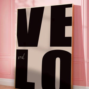 Love Art Print love poster Trendy Retro Wall Art 70s wall print Aesthetic Love Quote Wall Art Print  Maximalist Poster Trippy Wall Art real