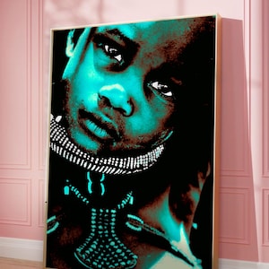 Grünes Afrikanisches Plakat, druckbare Wandkunst, abstraktes Bild, Plakat, trendige Wandkunst, digitale Kunst, Digitaldruck