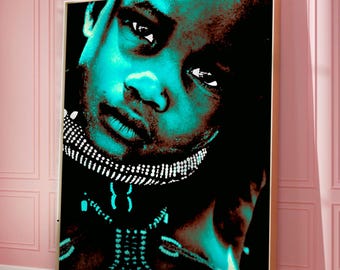Poster africano verde, stampabile, quadro astratto, poster, arte murale alla moda, arte digitale, stampa digitale
