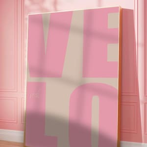 Love Art Print  love poster Trendy Retro Wall Art 70s wall print Aesthetic Love Quote Wall Art Print  Maximalist Poster Trippy Wall Art real