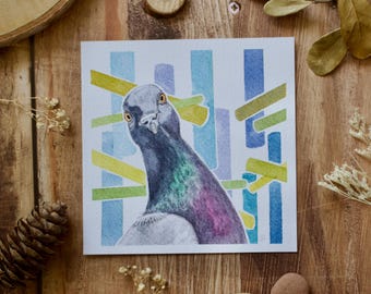 Limited edition bird watercolor - Pigeon