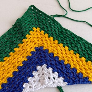 Brasilien virkad bandana, 6 sätt att bära huvudduk, handgjord mormors triangelhalsduk, festivalhåraccessoar, sommarhårband