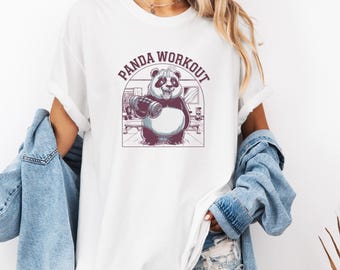 Funny Panda Workout shirt, animal lover, panda tshirts, workout animals, animals tshirt, animal-gifts, gift for her, gift for him, pan da